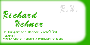 richard wehner business card